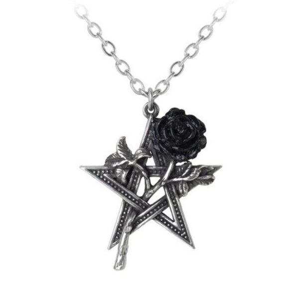 Ruah Vered Pendant – Alchemy Gothic Sacred Geometry ✦ Rose ✦ Pentagram Pewter - Picture 1 of 6
